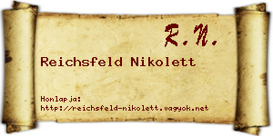 Reichsfeld Nikolett névjegykártya